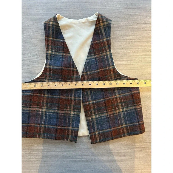 Vintage Womens Plaid 80’s Vest Indie Sleaze Hippie - Picture 4 of 5